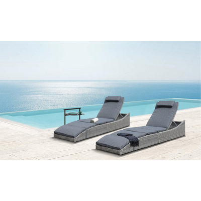 Lark Manor Alyeska 62.5 Long Reclining Single Chaise with Sunbrella Cushions Reviews Wayfair